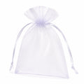 Sacchetto regalo 10 x 15 cm in organza bianco trasparente con chiusura a coulisse
