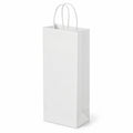 Sacchetto regalo 12 x 9 x 36 cm in carta bianco per bottiglie - con manici ritorti