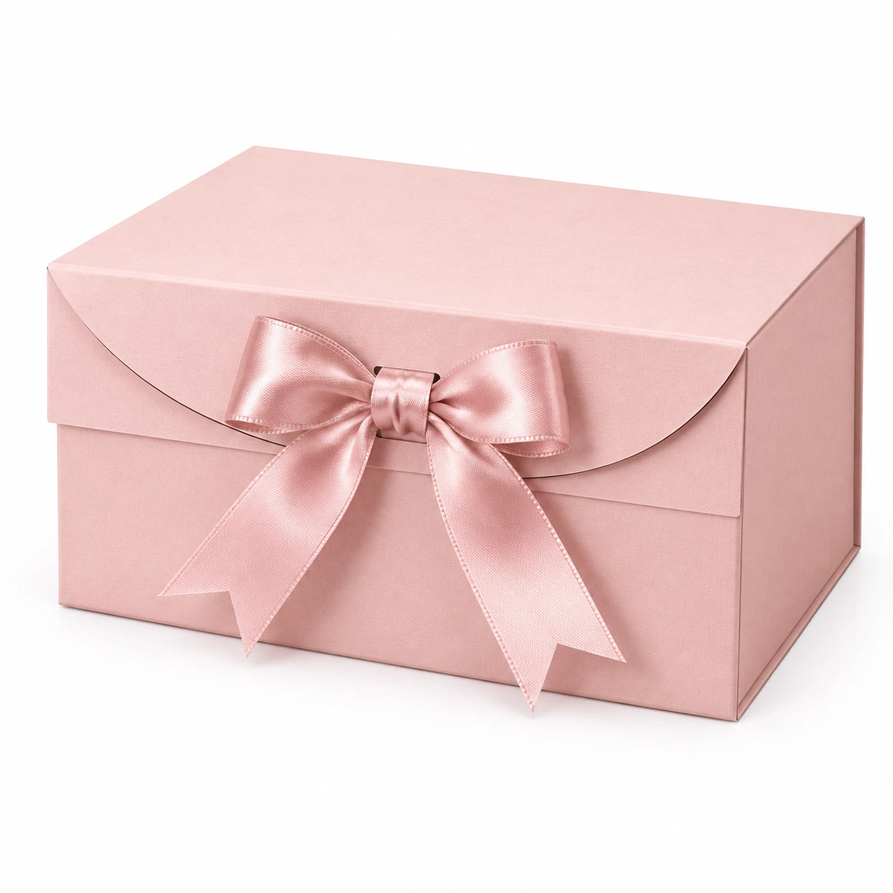 Scatola regalo 30 x 20 x 12 cm in cartone rosa con nastro satinato stile elegante
